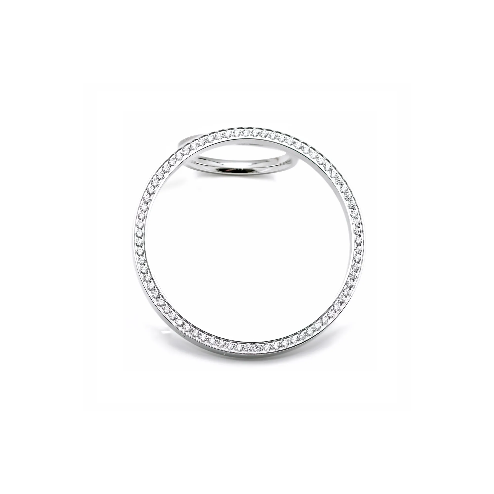 RG099W B.Tiff Pavé Hoop Stainless Steel Ring