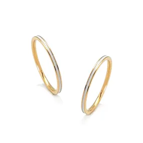 RG100GW B.Tiff The Hamptons White Enamel Gold Plated Stainless Steel Ring 2-Pack