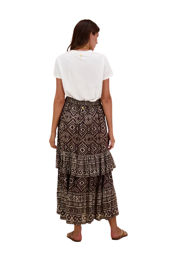 Ruby Yaya Aztec Skirt Brown Wash