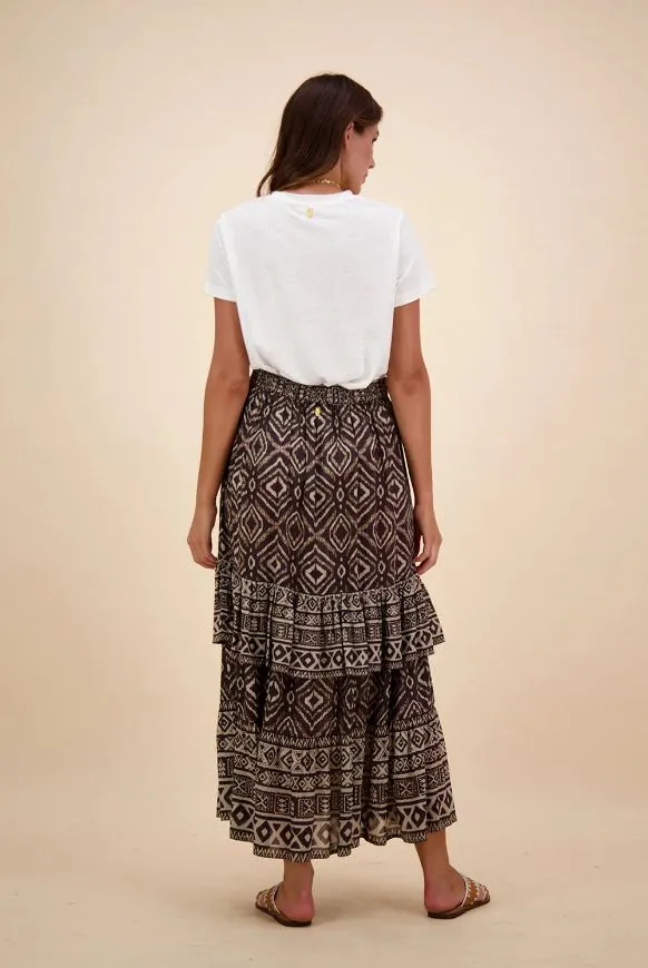 Ruby Yaya Aztec Skirt Brown Wash