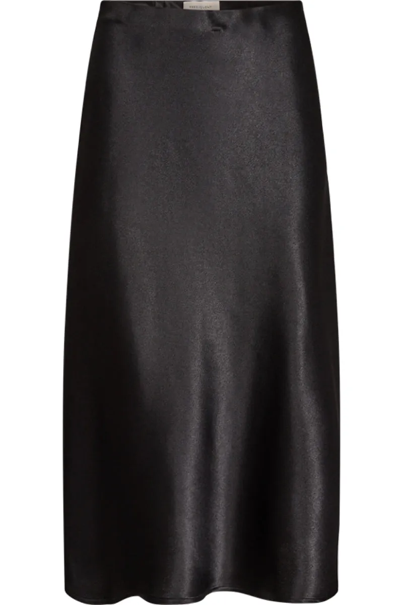 Satin Skirt | Black | Nederdel fra Freequent