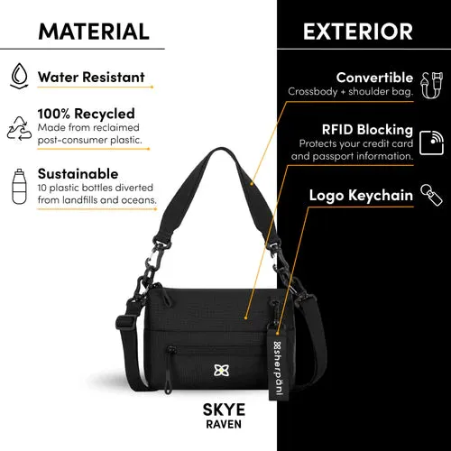 Sherpani Skye Mini Crossbody Bag in Raven Black