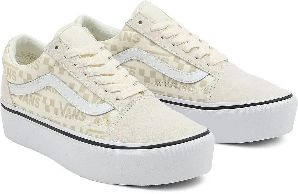 shoes Vans Old Skool Platform - Reflective Logo/Drizzle/True White