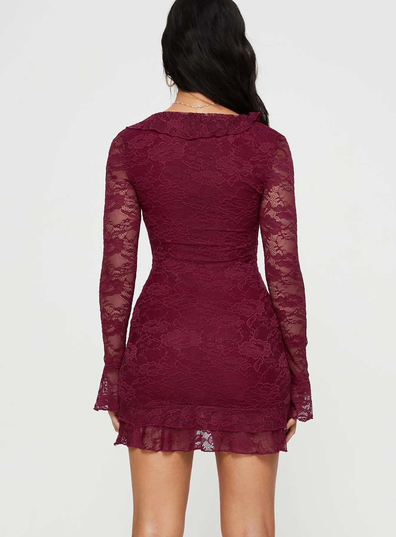 Sidonie Long Sleeve Mini Dress Red