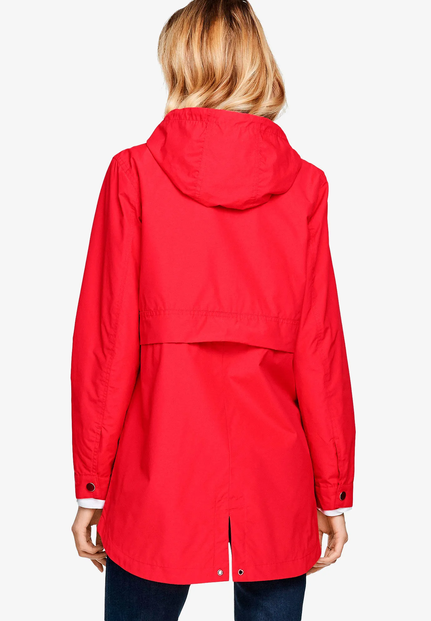 Snap-Front Hooded Raincoat