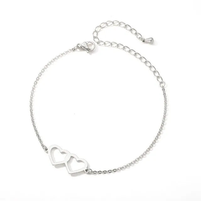 Stainless Steel Best Friend Heart Charm Bracelet