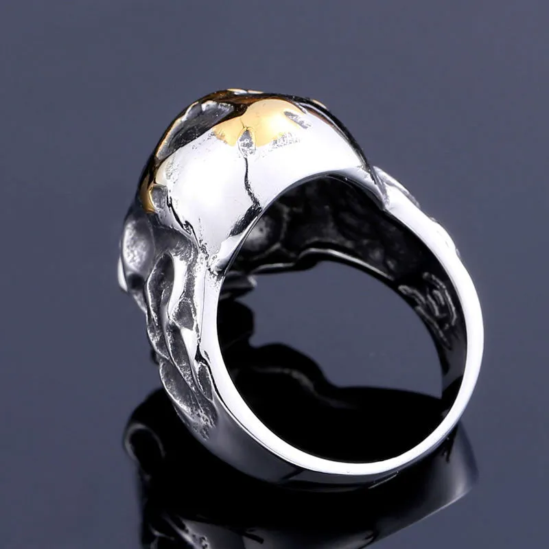 Stainless Steel Cross Skull Ring