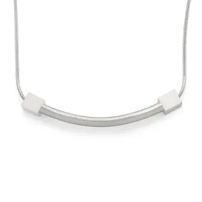 Stainless Steel Curve Bar Station Necklace