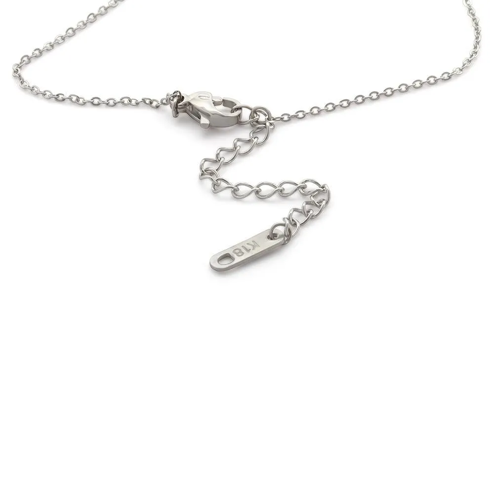 Stainless Steel Curve Bar Station Necklace