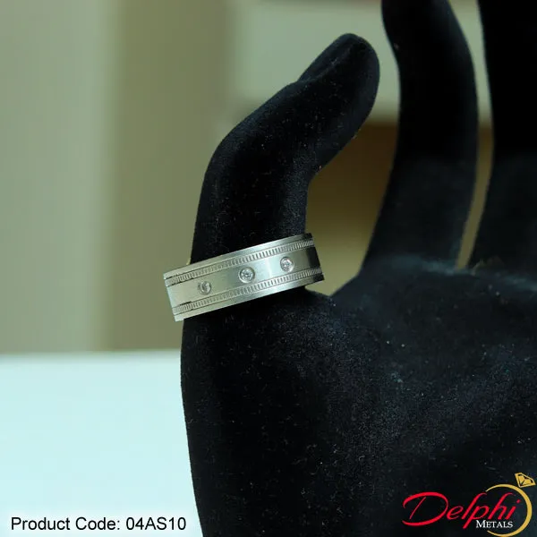 Stainless Steel Groom's Wedding Band - 04AS10