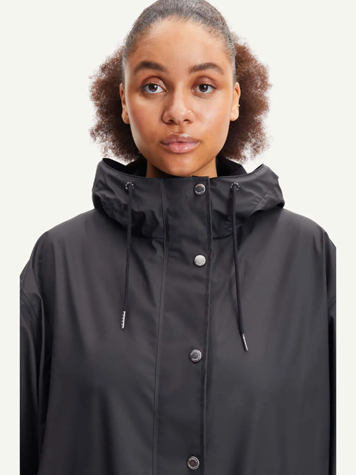 Stala Long Raincoat - Black