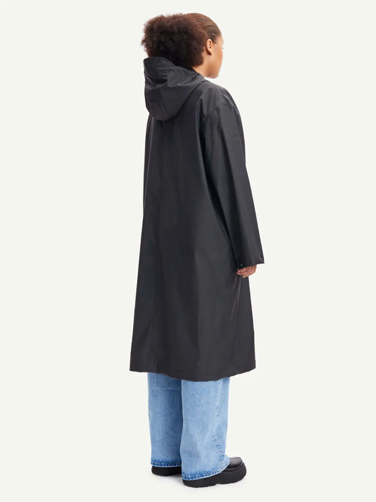 Stala Long Raincoat - Black