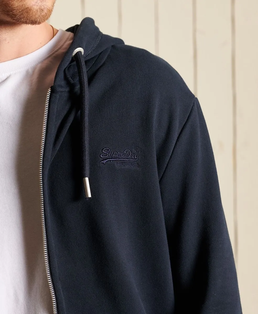 Superdry Vintage Logo Embroided Zip Hooded Sweatshirts Eclipse Navy