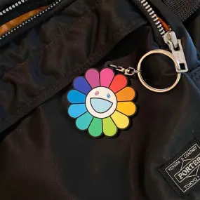 Takashi Murakami Kaikai Kiki Flower Rubber Keyring Rainbow (5cm)