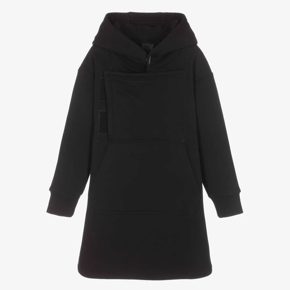 Teen Black Logo Hooded Dress