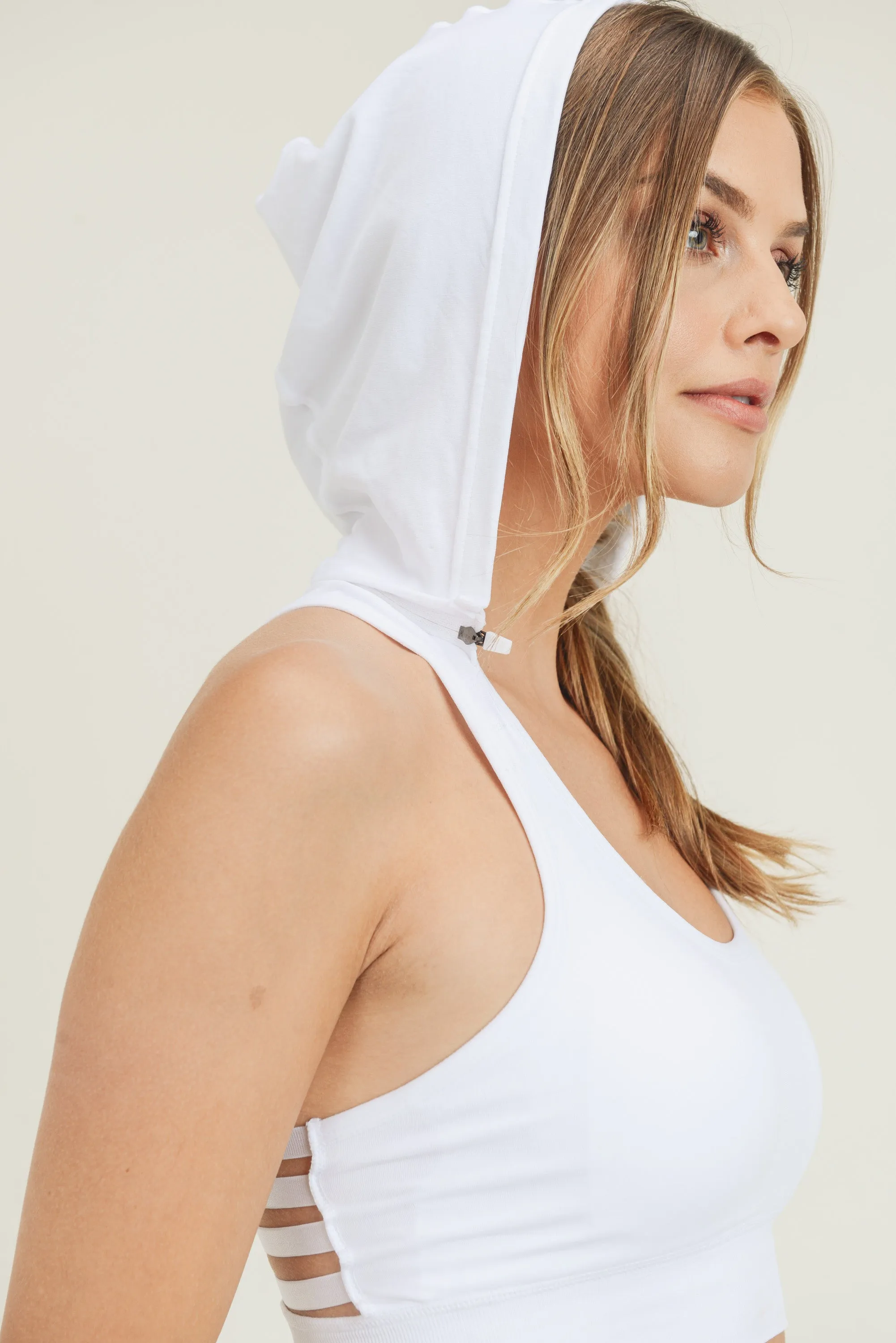 The Warm-Up Hooded Sports Bra