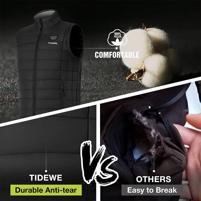 TIDEWE Men's Heated Vest with Retractable Heated Hood and Battery Pack for Hunting/Hiking (Black & Next Camo G2, S-XXXL)