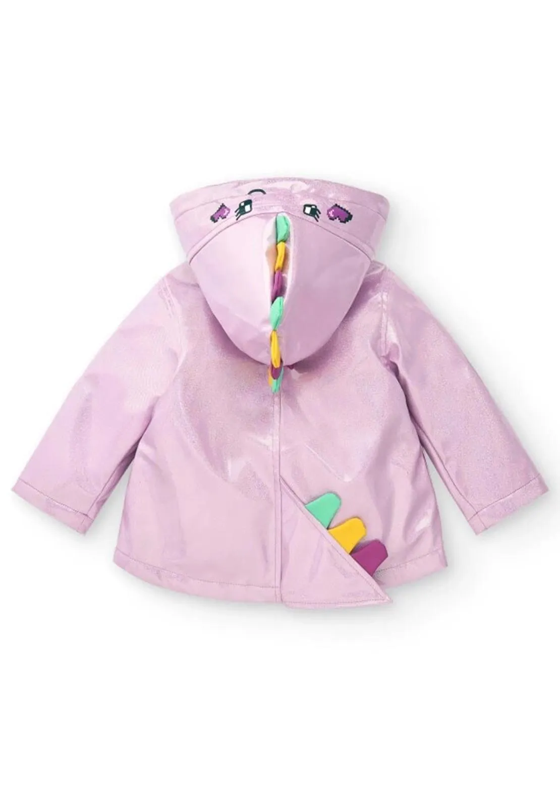 Tuc Tuc Girl Cyber Dino Hooded Raincoat, Lilac