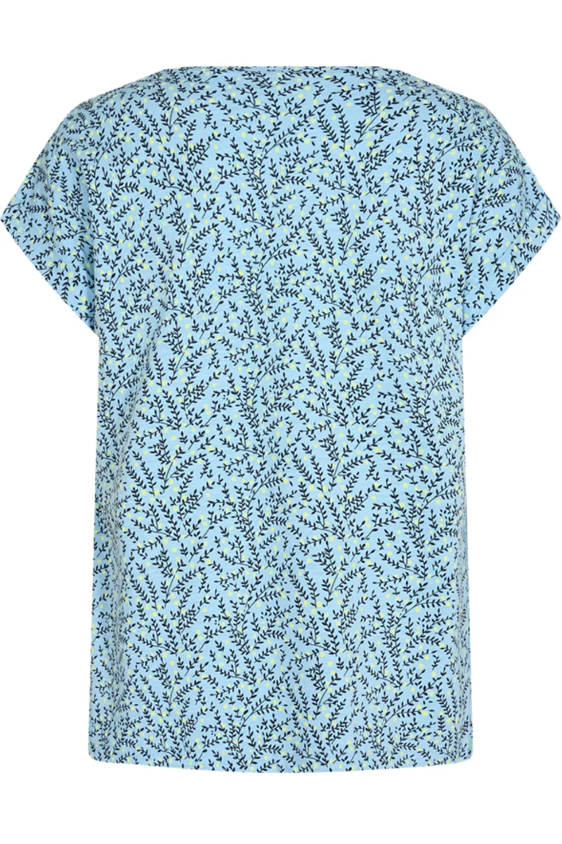 Viva Tee | Chambray Blue w. Sharp Green | Skjorte fra Freequent