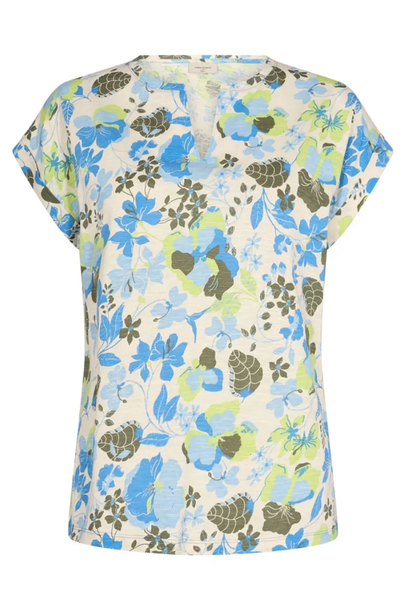 Viva Tee | Marina w. Deep Lichen Green | Skjorte fra Freequent