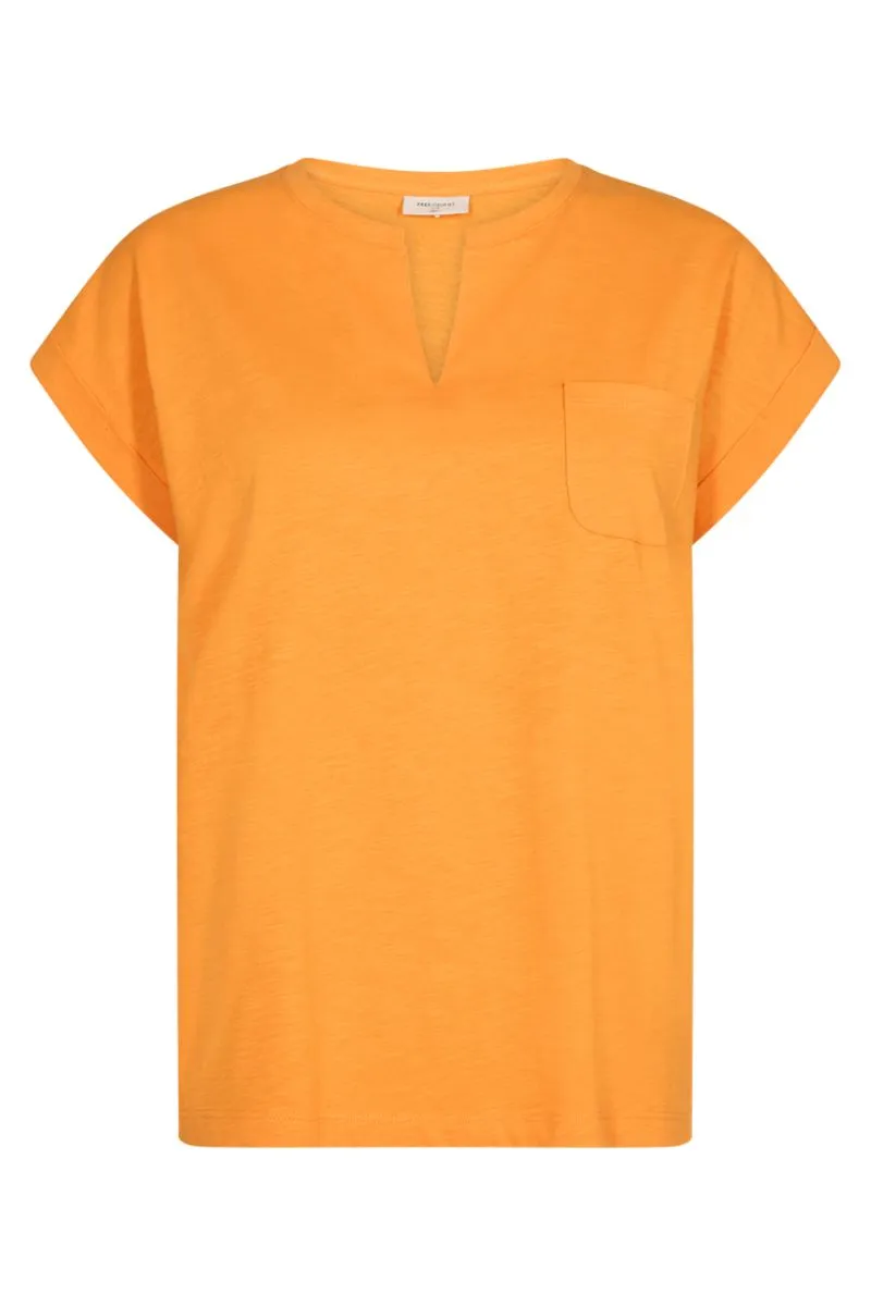 Viva V Ss Pocket Basic | Flame Orange | Skjorte fra Freequent