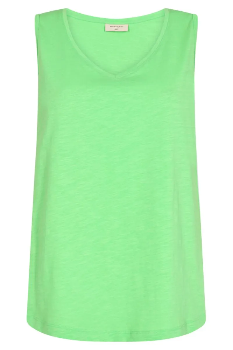 Viva V Top | Summer Green | T-shirt fra Freequent