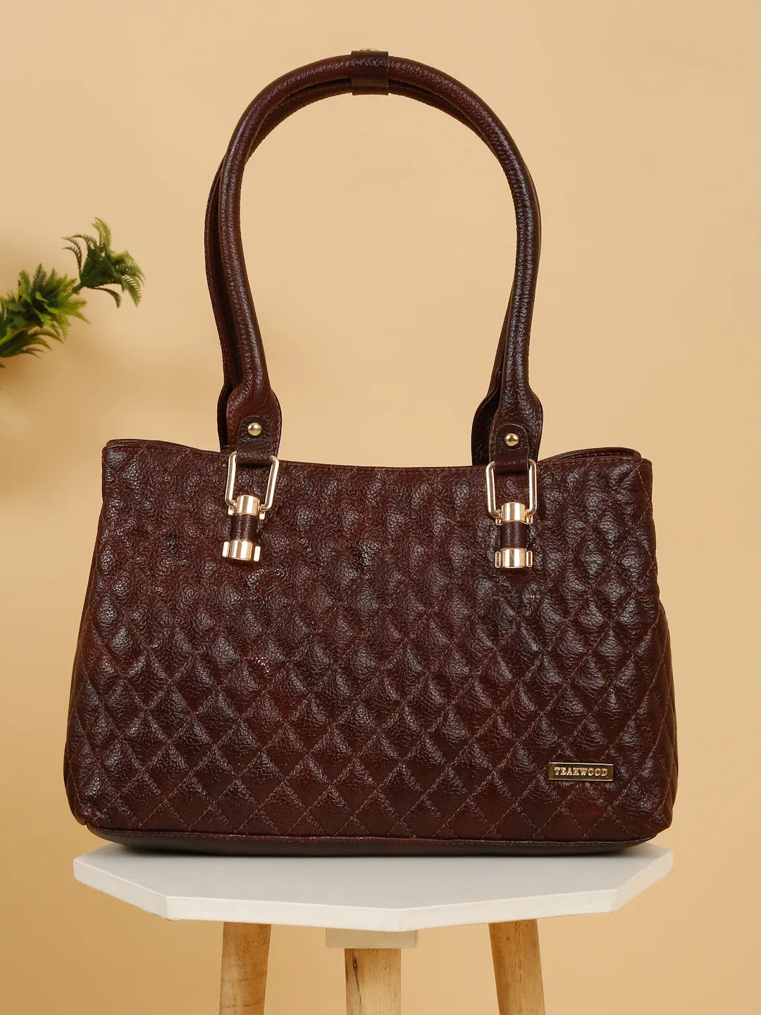 Women Quilted Brown Leather Handbags