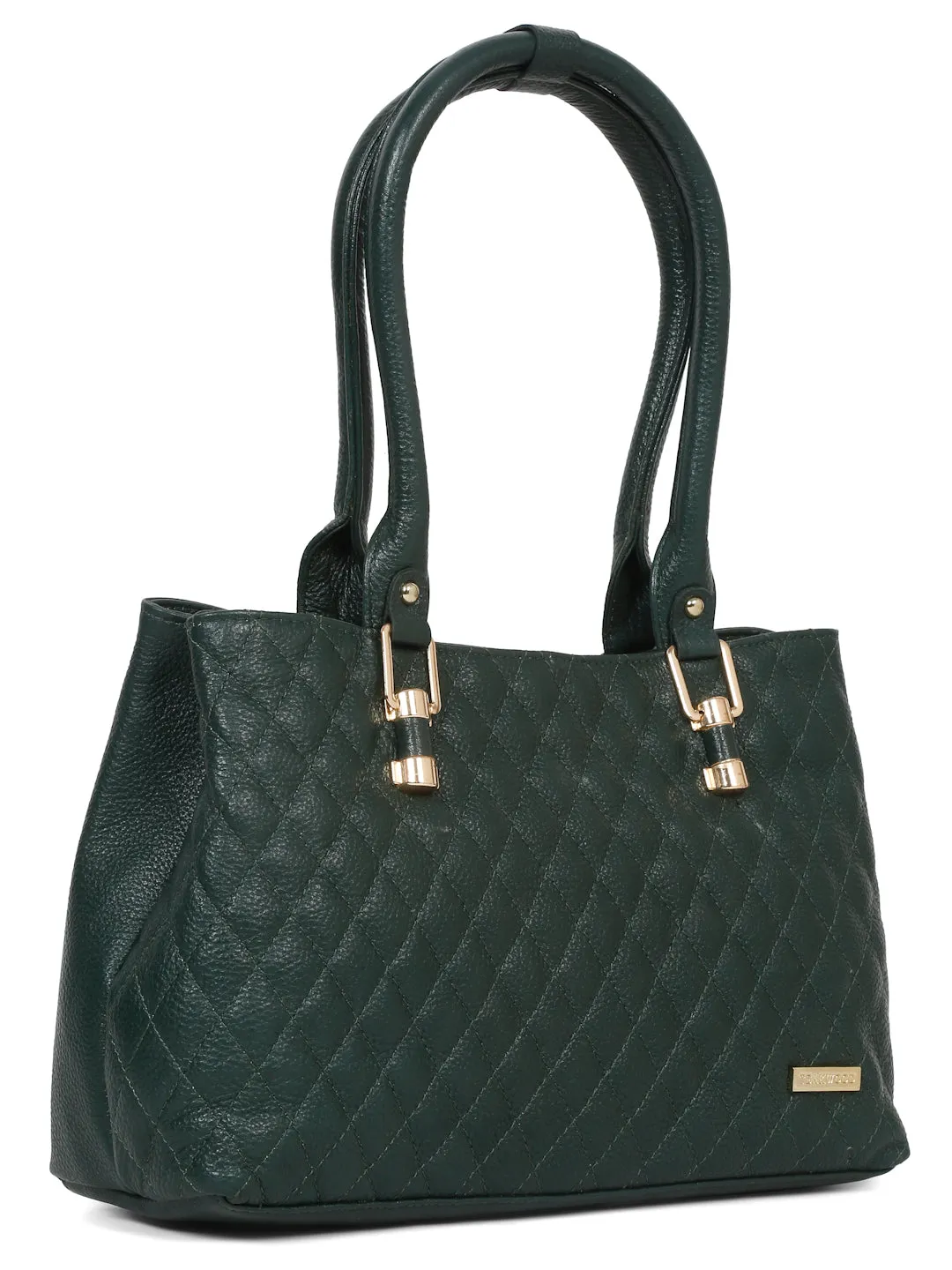 Women Quilted Green Leather Handbags