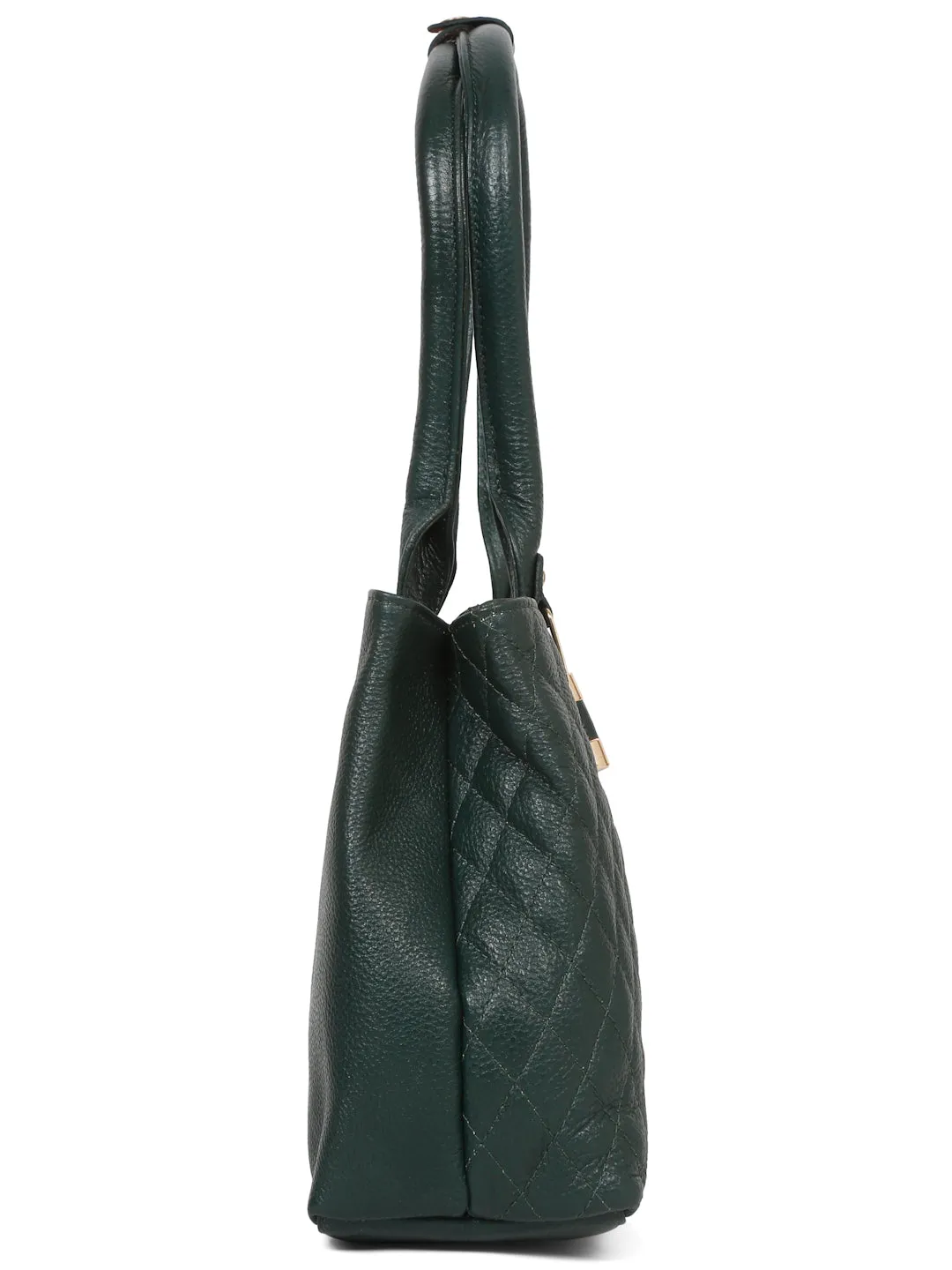 Women Quilted Green Leather Handbags