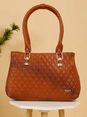 Women Quilted Tan Leather Handbags