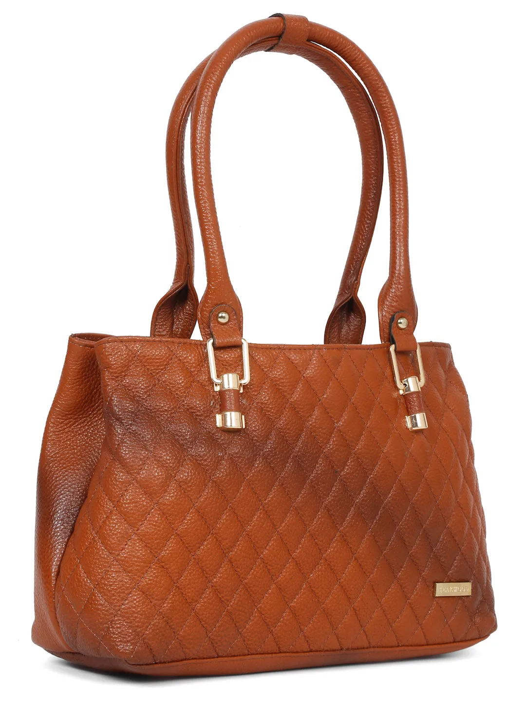 Women Quilted Tan Leather Handbags