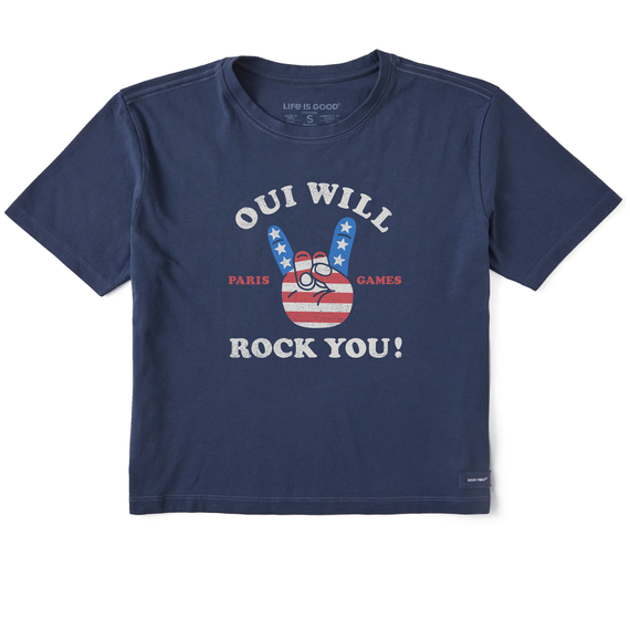 Women's Oui Will Rock You  Boxy Crusher Tee