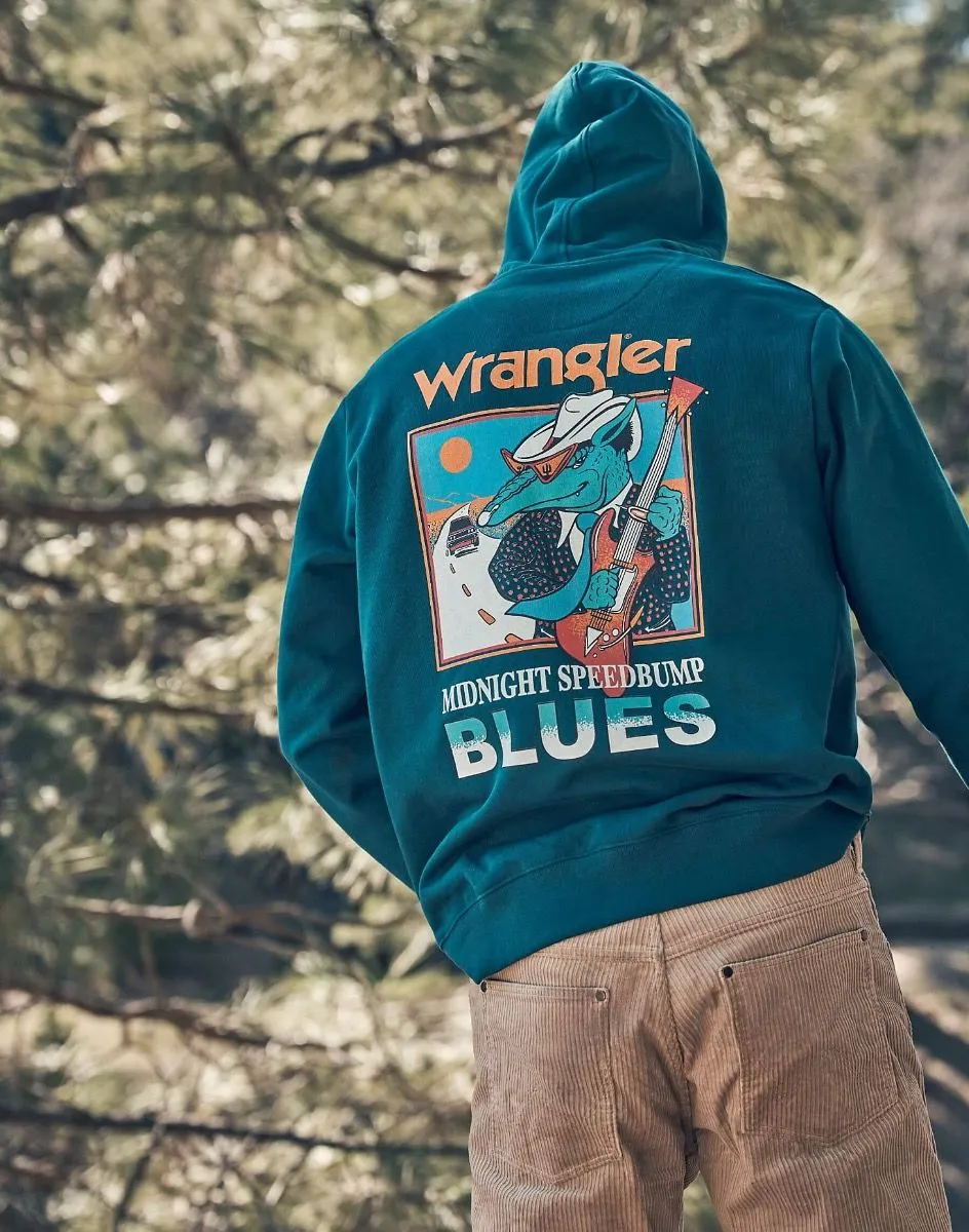 Wrangler Graphic Logo Hooded Sweatshirts Deep Teal Green