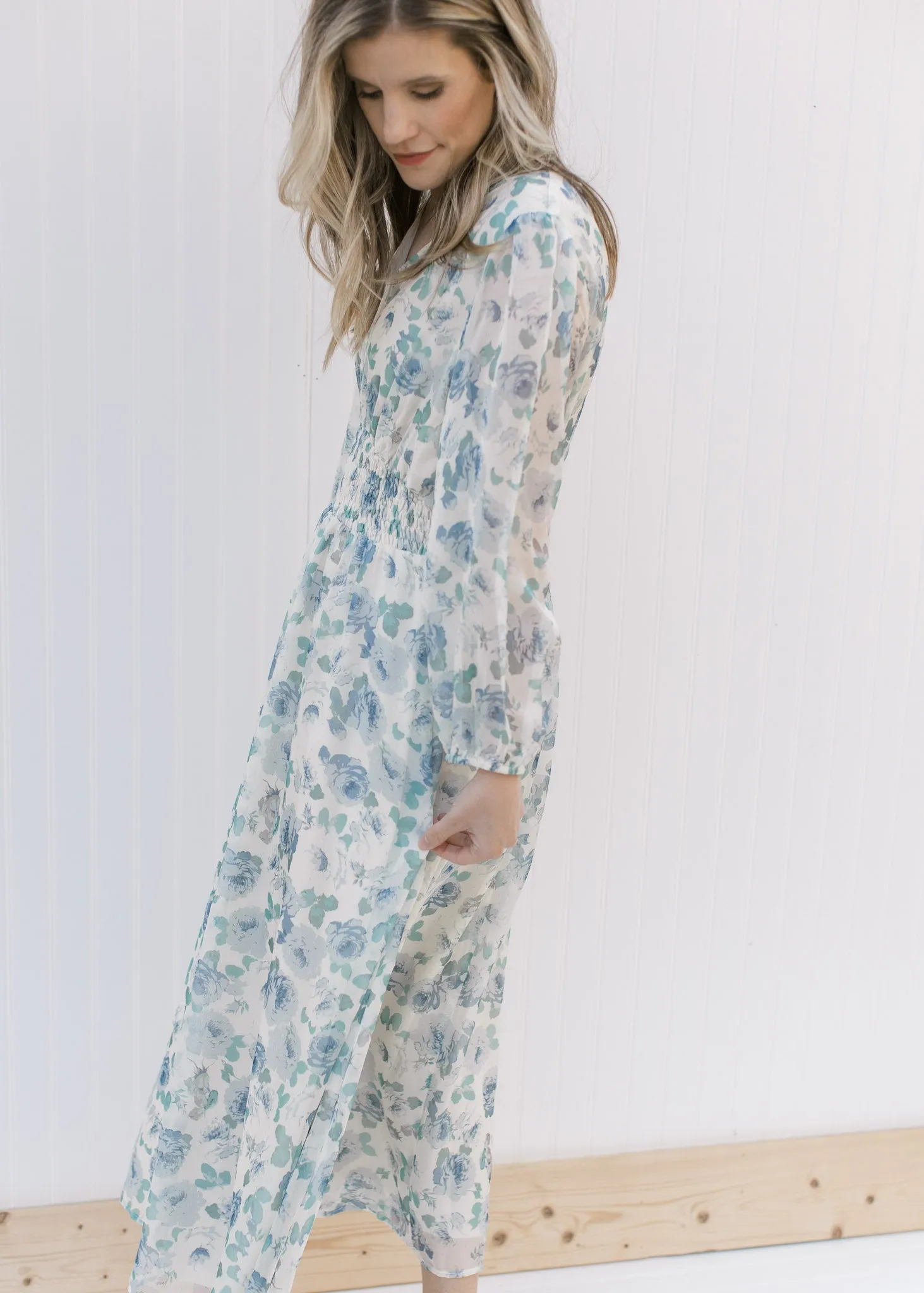 X Blue Roses Maxi Dress