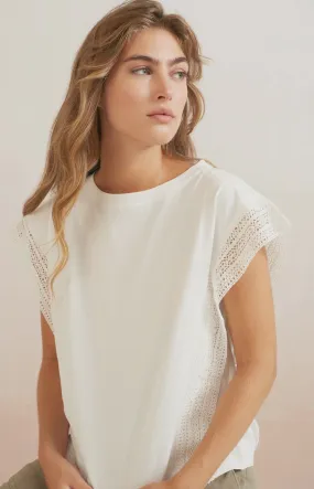 Yaya Cotton Top Lace Detail