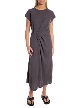 YAYA DRESS PLEATED MODAL ANTHRACITE