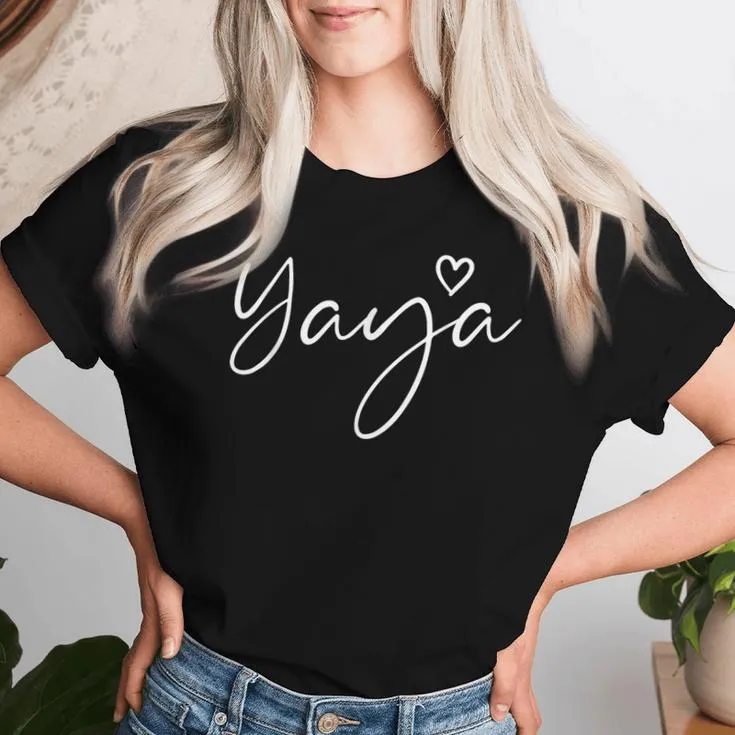 Yaya For Grandma Heart Mother's Day Yaya Women T-shirt