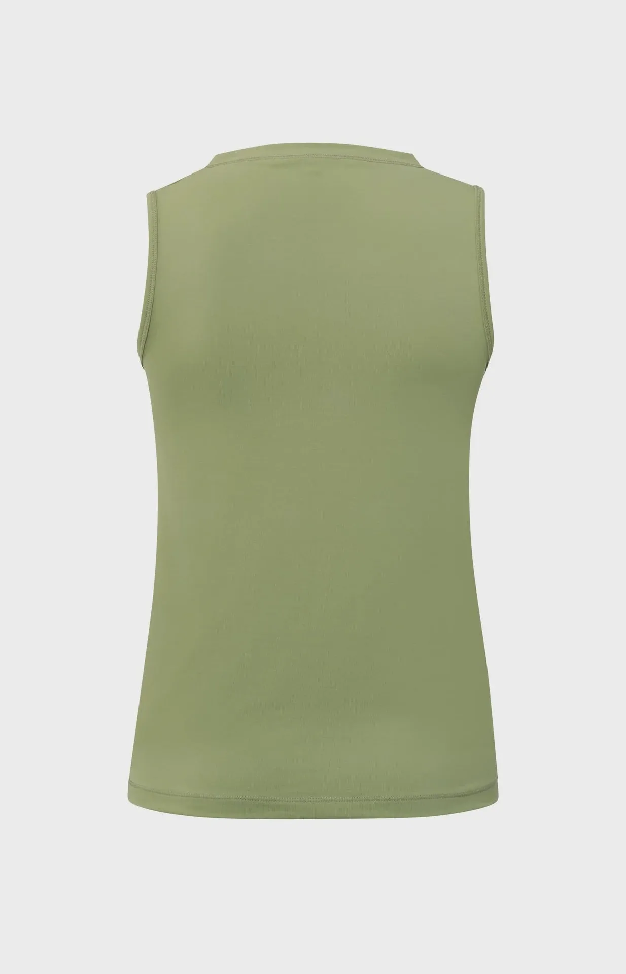 Yaya Singlet Neck Detail Top Sage Green