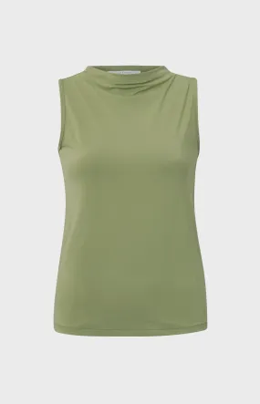 Yaya Singlet Neck Detail Top Sage Green