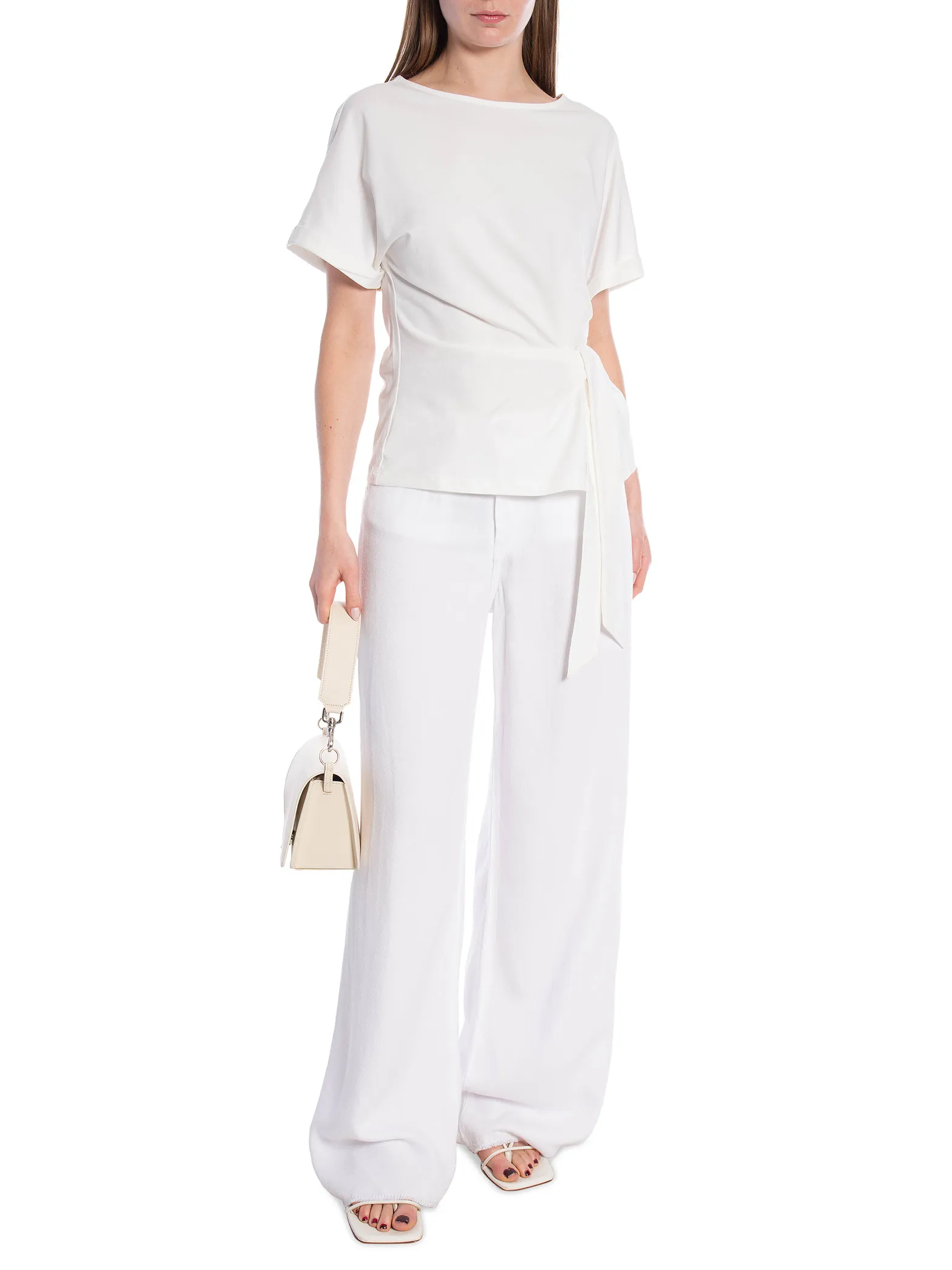 YAYA TOPP ROUND NECK BLANC WHITE