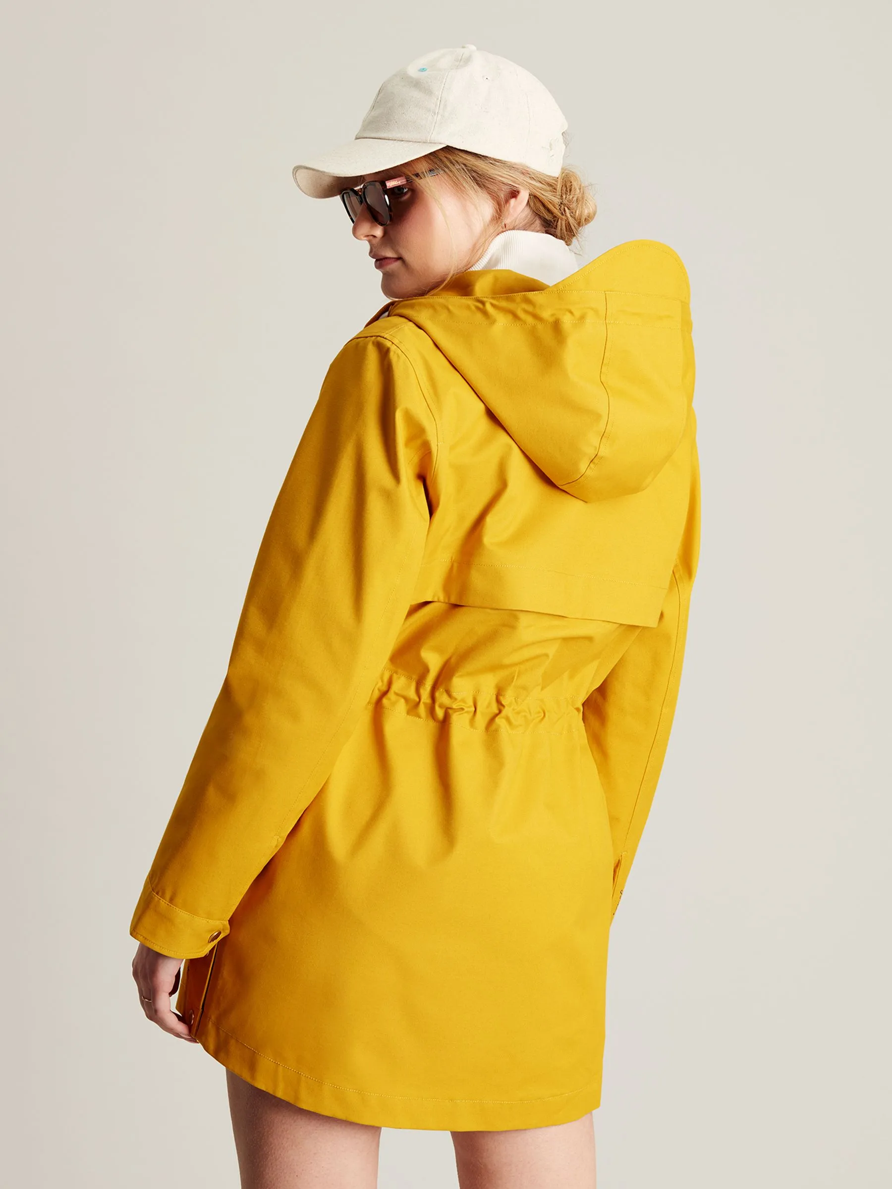 Yellow Gold Waterproof Raincoat With Hood