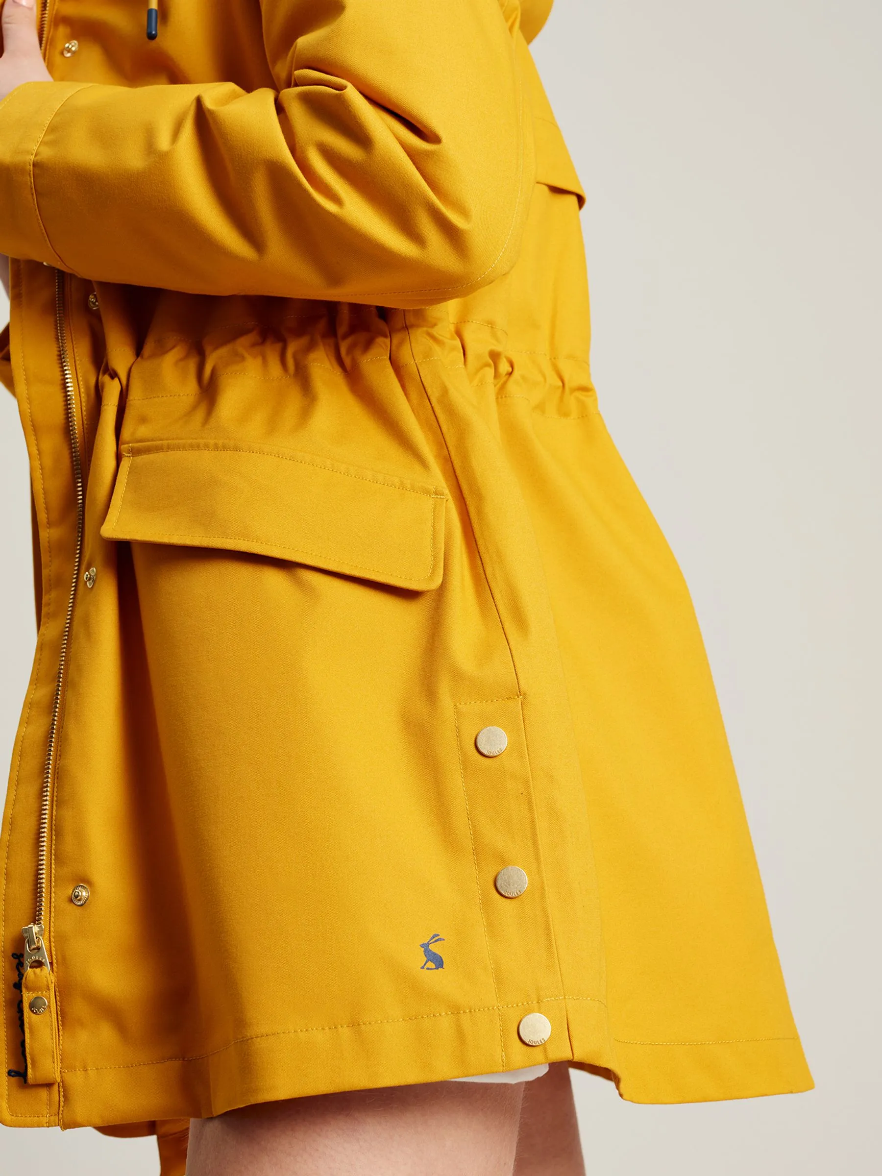 Yellow Gold Waterproof Raincoat With Hood