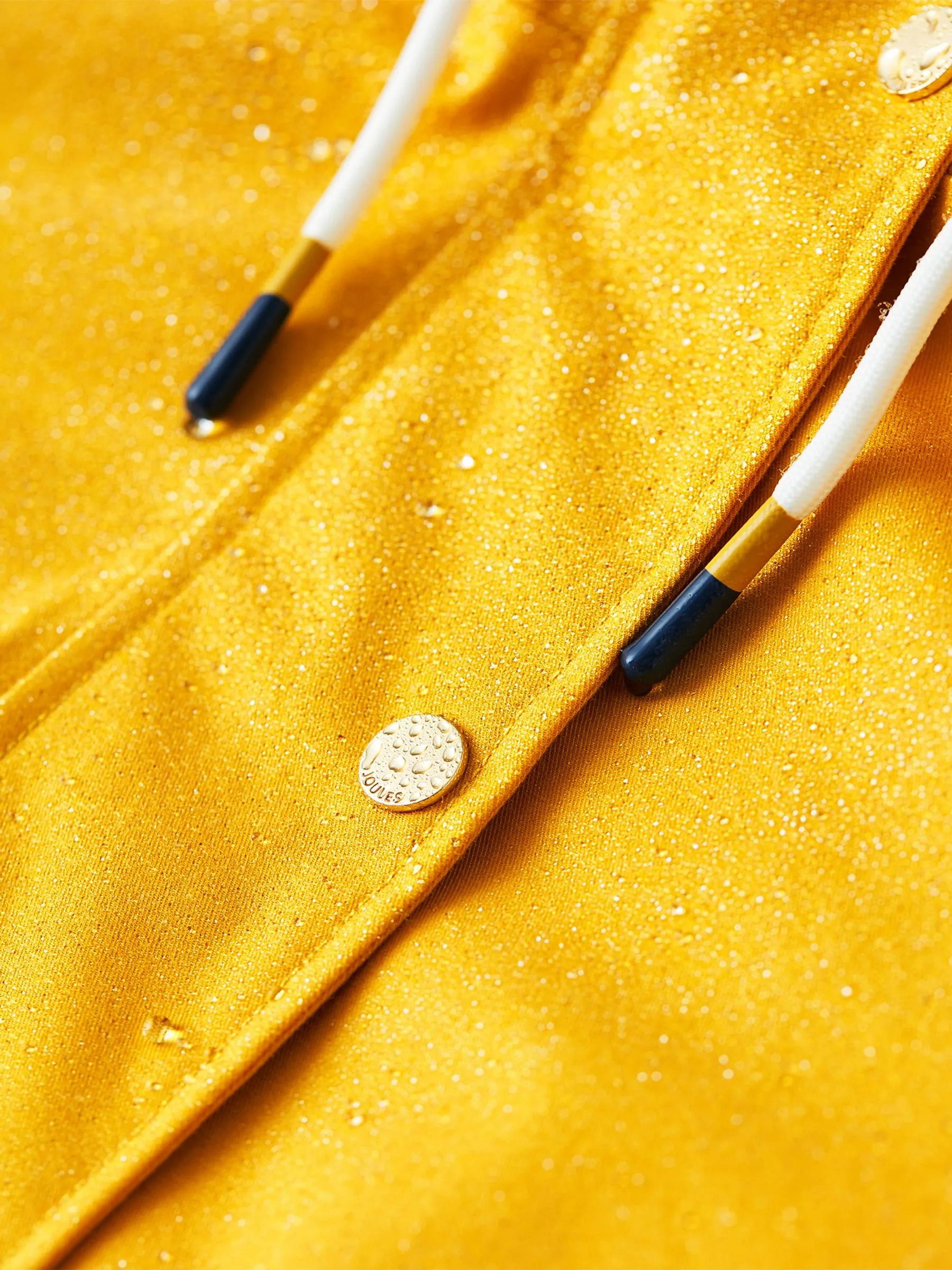 Yellow Gold Waterproof Raincoat With Hood