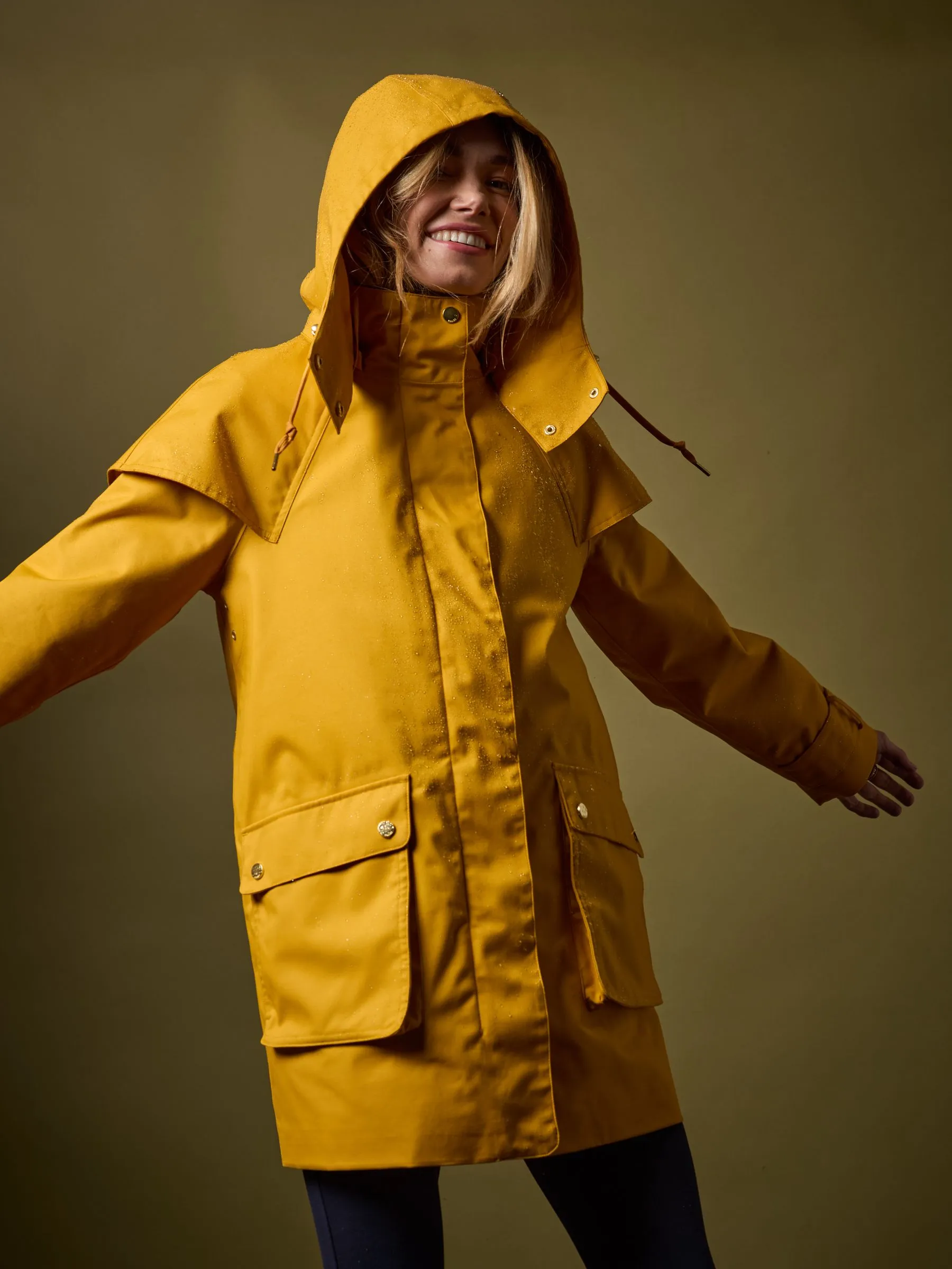 Yellow Premium Waterproof Hooded Raincoat