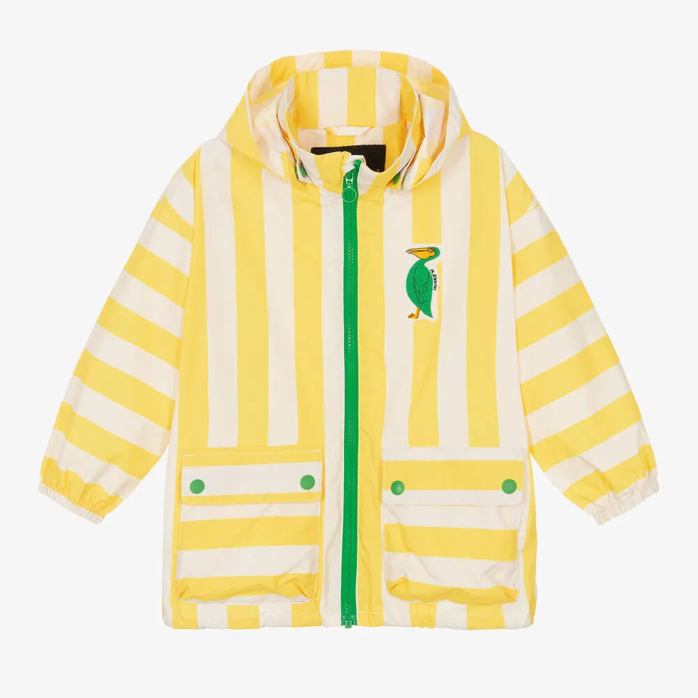 Yellow Stripe Water-Repellent Raincoat