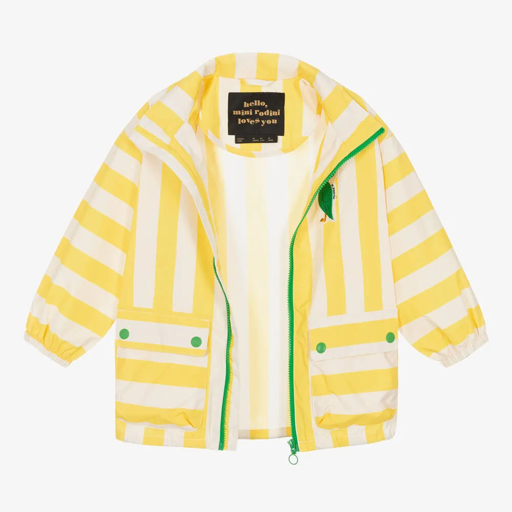 Yellow Stripe Water-Repellent Raincoat