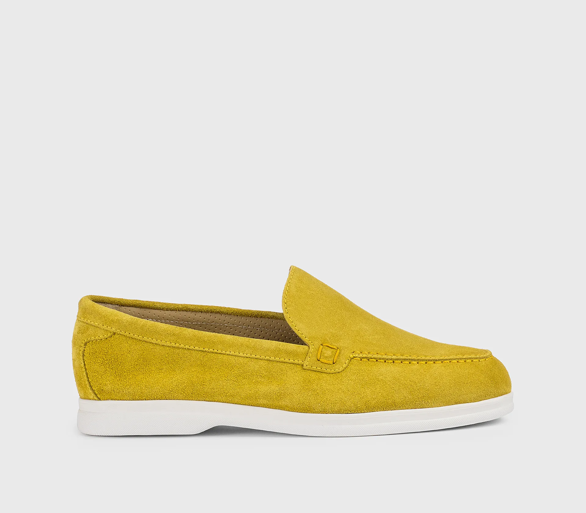 Yellow suede moccasin