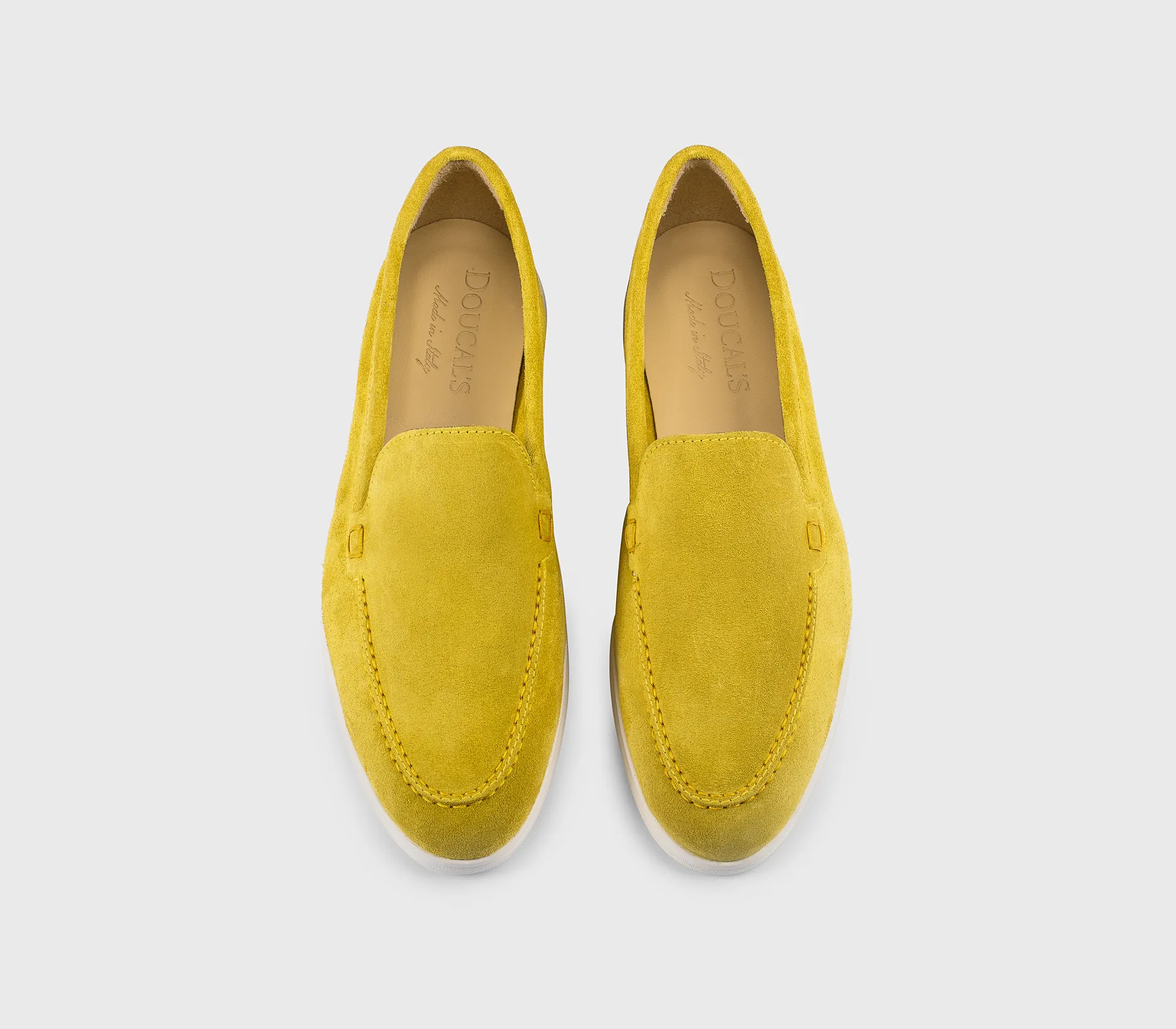 Yellow suede moccasin