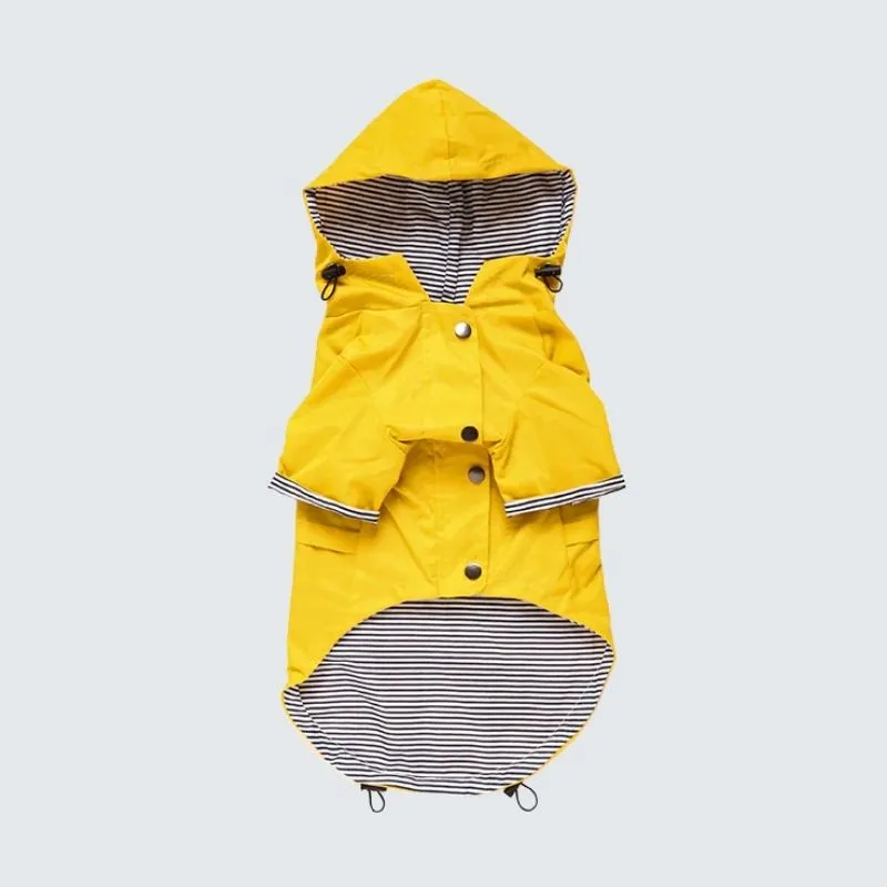 Yellow Zip Up Waterproof Dog Raincoat | Petiboo Dog Clothes